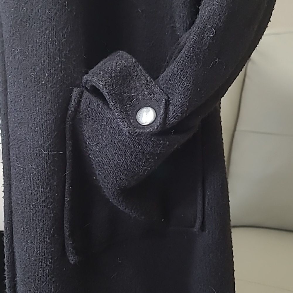 BB Dakota Steve Madden Duster Trench Knit jacket coat W/ S Black BM30502N NWT - Picture 5 of 13